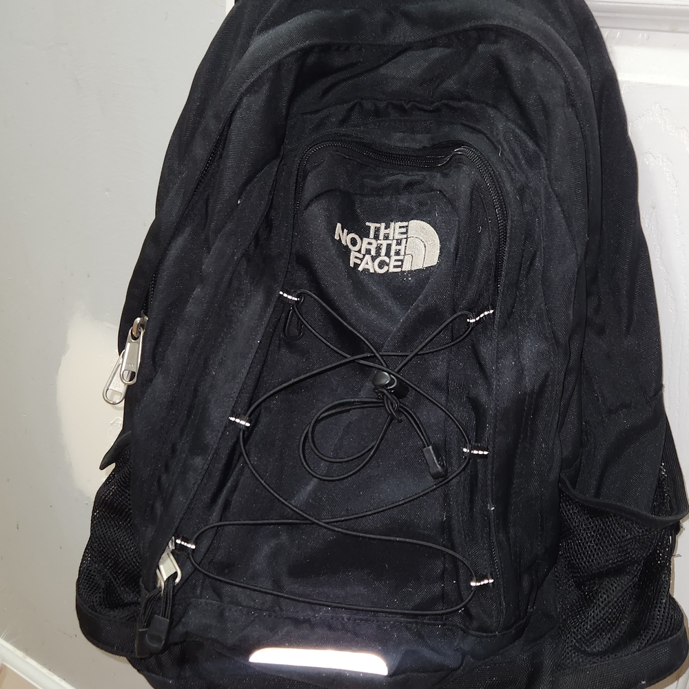 The North Face Black Backpack with White Logo